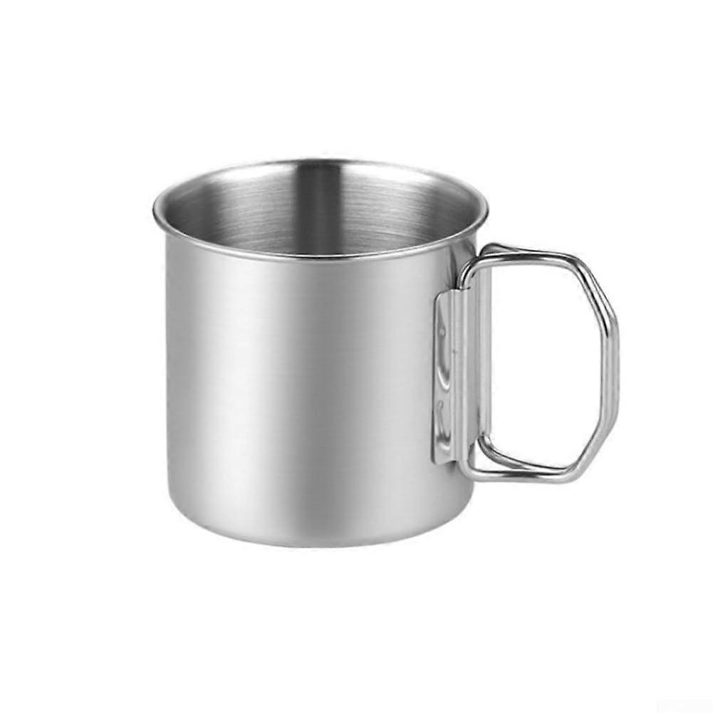 Stainless Steel Beer Mug 600ml with Ergonomic Folding Handle Portable Durable Travel Drinkware