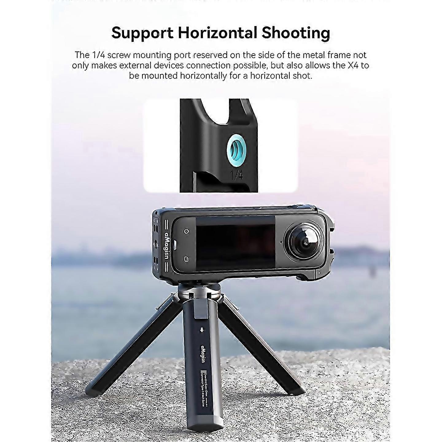 For for x4 protective expansion quick release cage cold shoe action camera case frame mount accessor