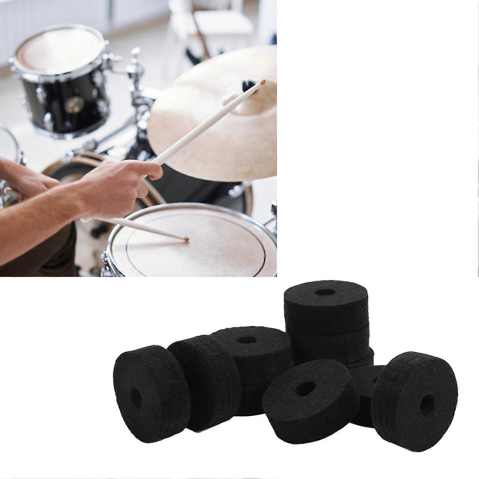 20Pcs Cymbal Felt Washer Pads Stand Replacement Parts Drum Set Accessory Non Slip 4cmBlack