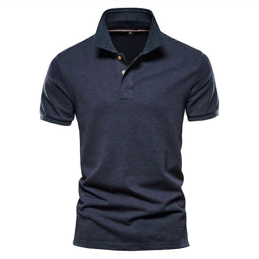 Man's Solid Color Short Sleeve Classic Polo T-shirt