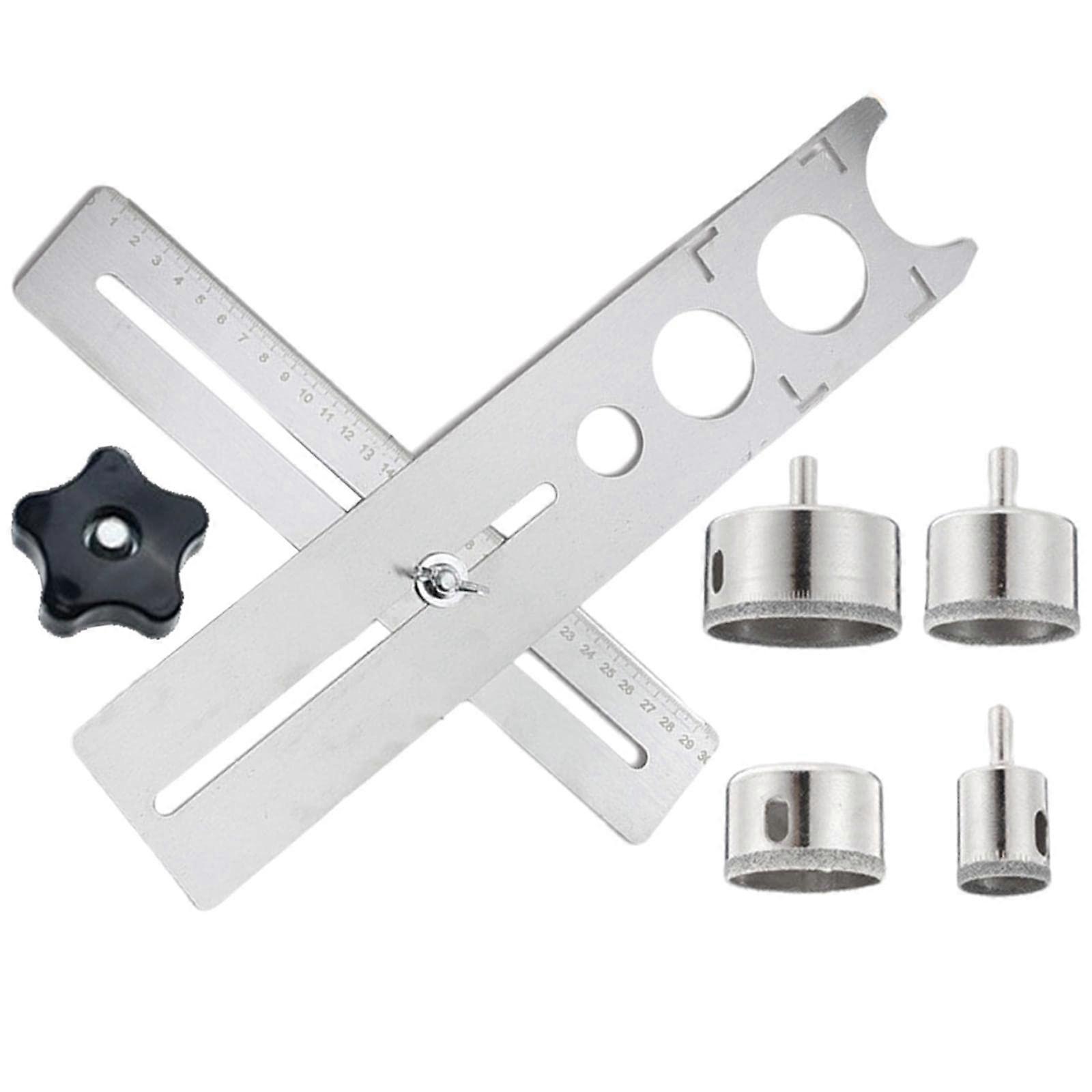 Tile Hole Locator Ruler 40cm Thickened Ceramic Tile Drilling Positioning Tool for Home Renovation