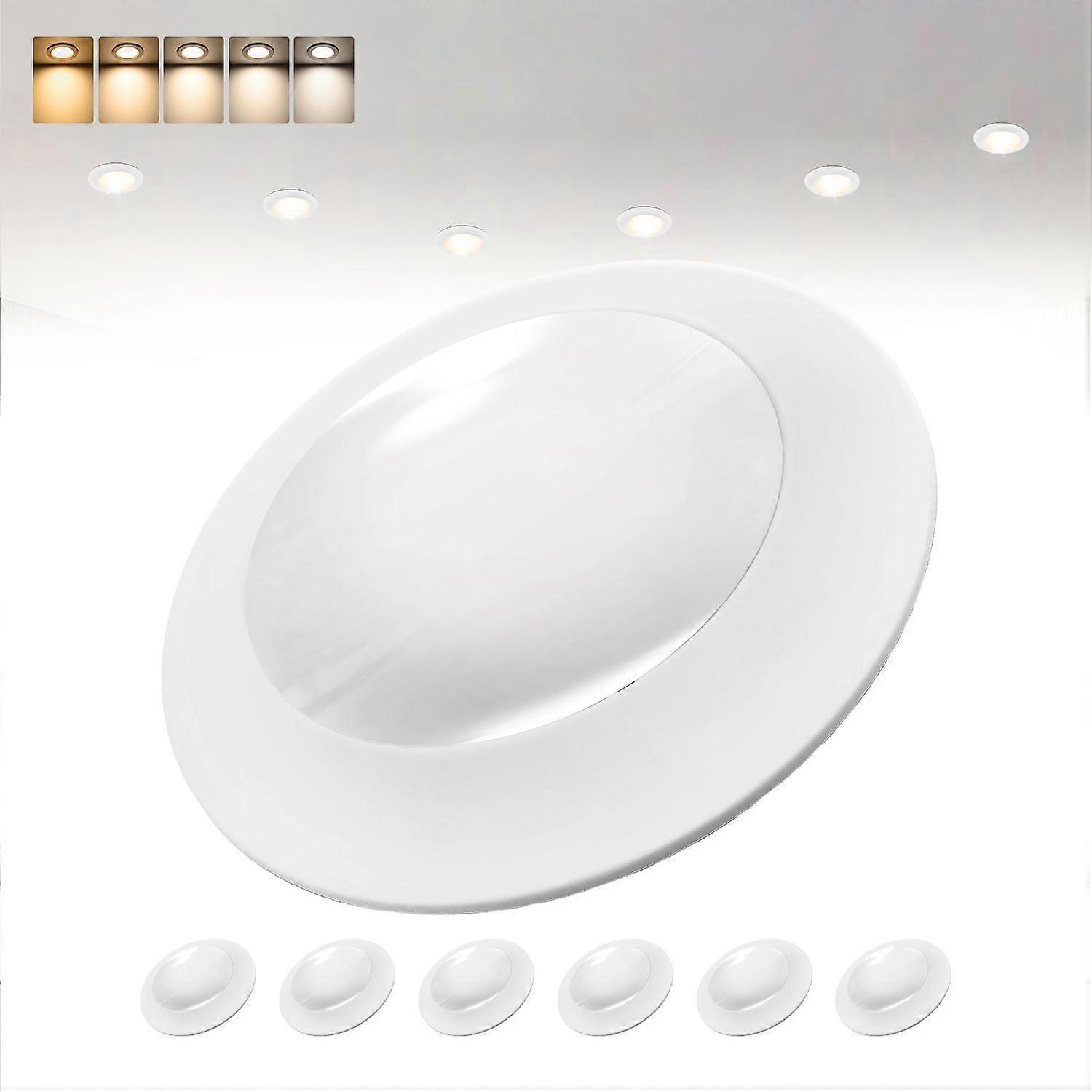 6 Inch Ultrathin Led Recessed Lighting Dimmable Wafer Lights 15w 1200lm 5cct Selectable Retrofit Flush Mount Ceiling Light Fit 5"/6" Recessed Can And 