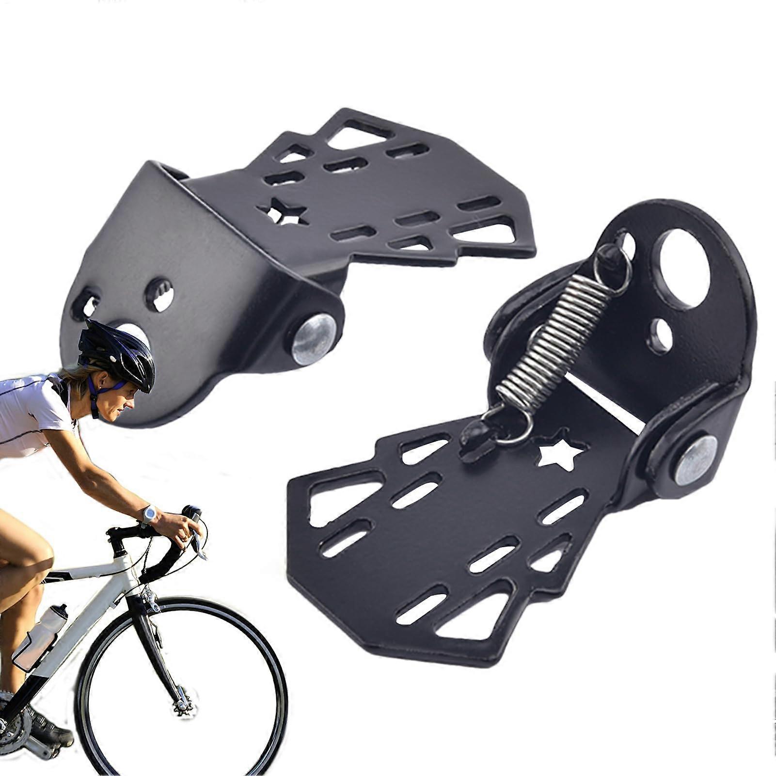 Bike Footrest 2 Non-Slip Foldable Footrests For Mountain Bike Folding Stable And Durable
