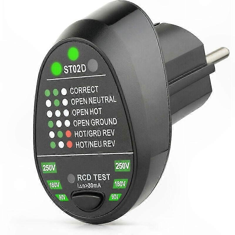 Electrical Wire Tester for Ground, Zero, Live, Phase, Polarity, and Leakage Detection - Compliant with European Standards