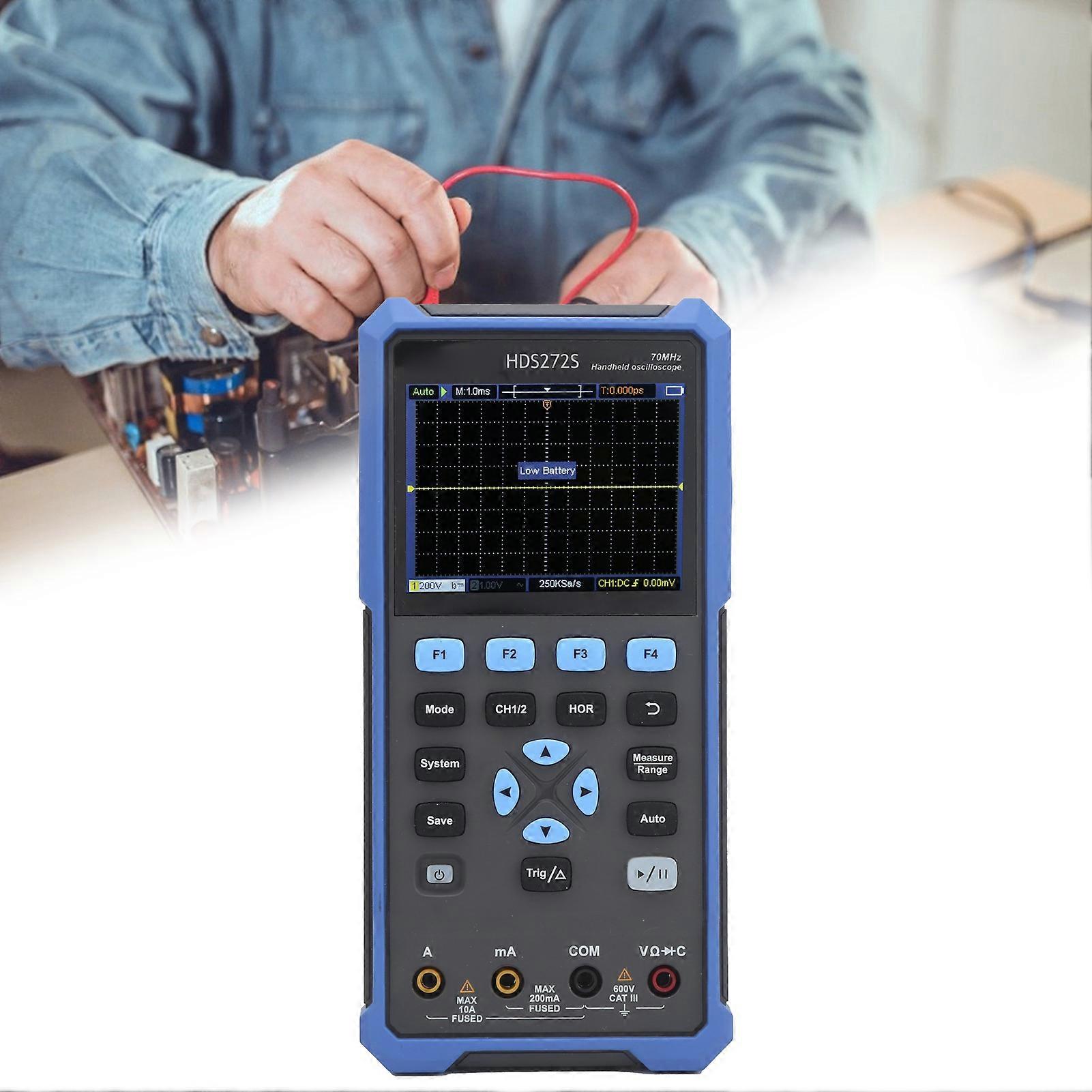 HDS272S Handheld 70MHz Oscilloscope Multiumeter Signal Source Waveform Generator
