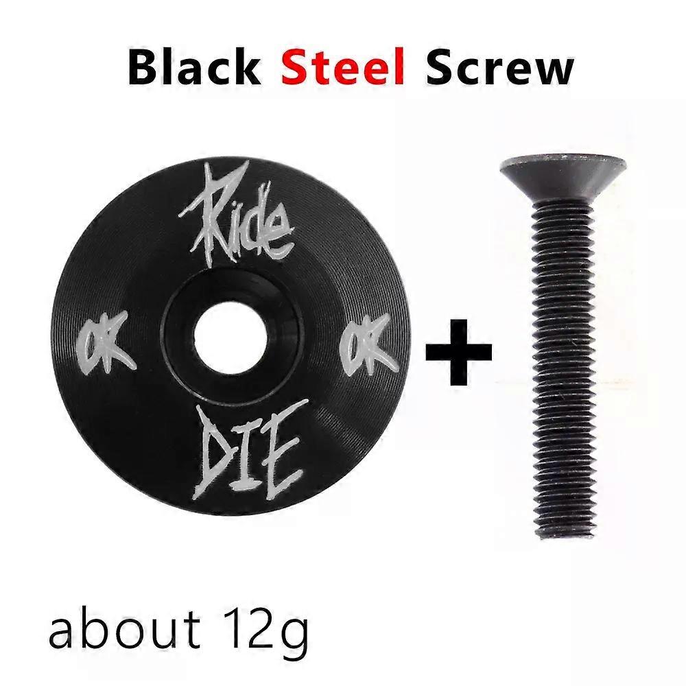 Ride or Die Bicycle Headset Top Cap W/ M6*30mm Titanium Screw for 1-1/8 Front Fork Aluminium alloy Stem Top Cover