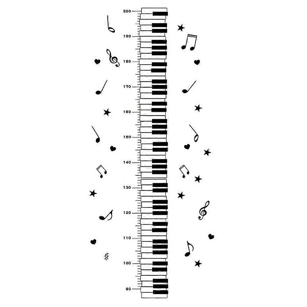 1 Sheet of Removable Wall Sticker Piano Pattern Sticker Height Measuring Decal