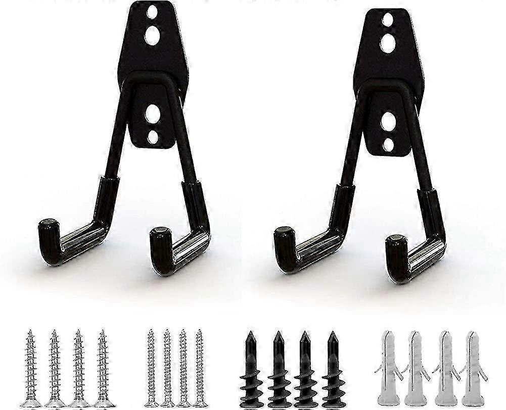 2 Pieces Garage Storage Utility Double Hooks,wall Mount Garage Storage