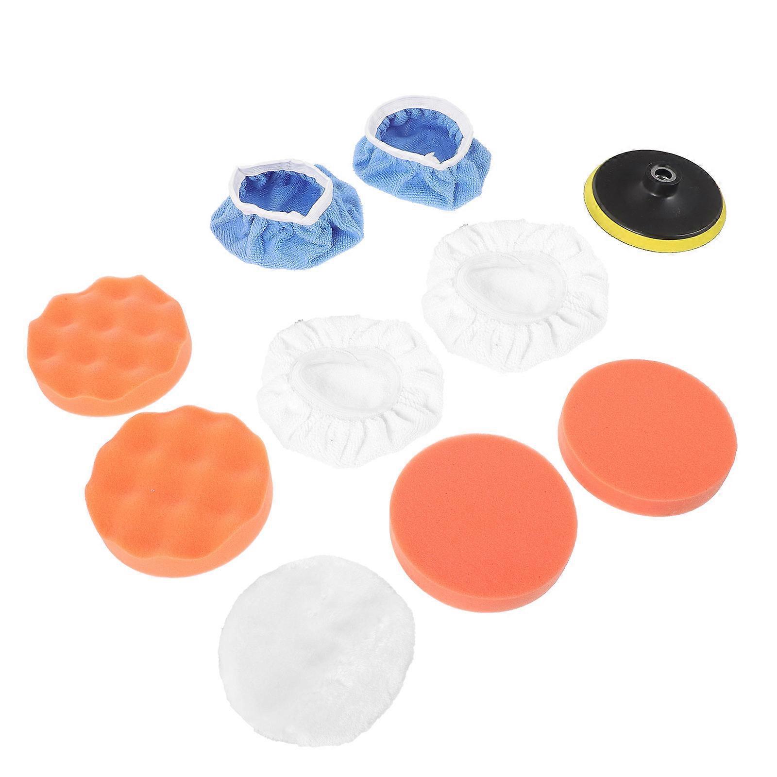 Car Polishing Sponge Pad Car Buffer Polisher Pad Kit Vehicle Polishing Wool Fabric Assorted Color 10Pcs