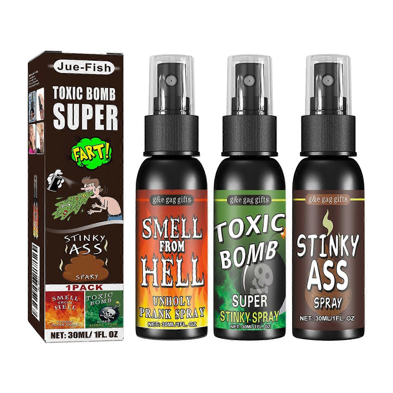 1-6x JUE-FISH Fart Spray Extra Strong 30ml Potent Stink Spray Non Toxic Fart Bomb Prank Stuff for Ap
