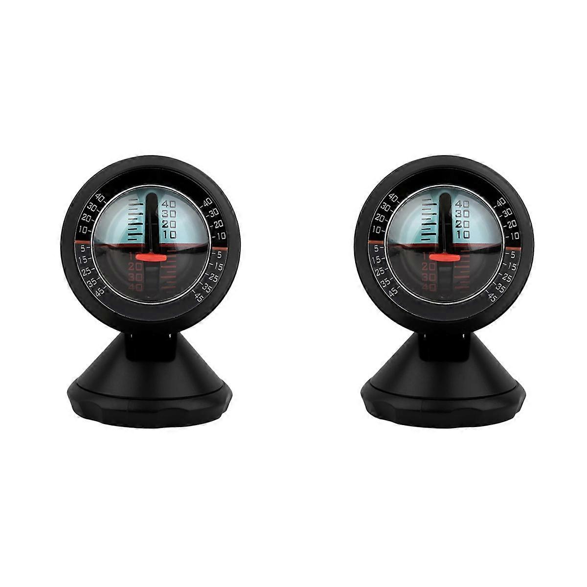 2X Car Inclinometer Level Tilt Gauge Indicator Angle Slope Level Meter Finder Tool Gradient Balancer