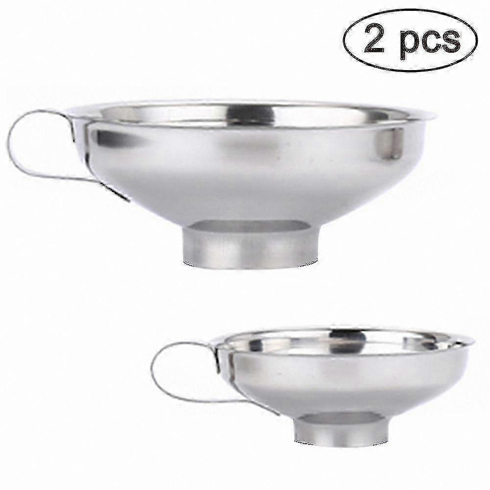 2-Pack Stainless Steel Canning Funnels for Kitchen Use