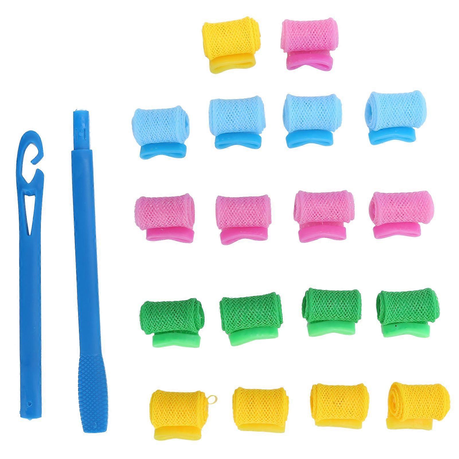 Professional DIY Hair Curlers Rollers Spiral Curls with Hook Handle Hair Styling Tool Set