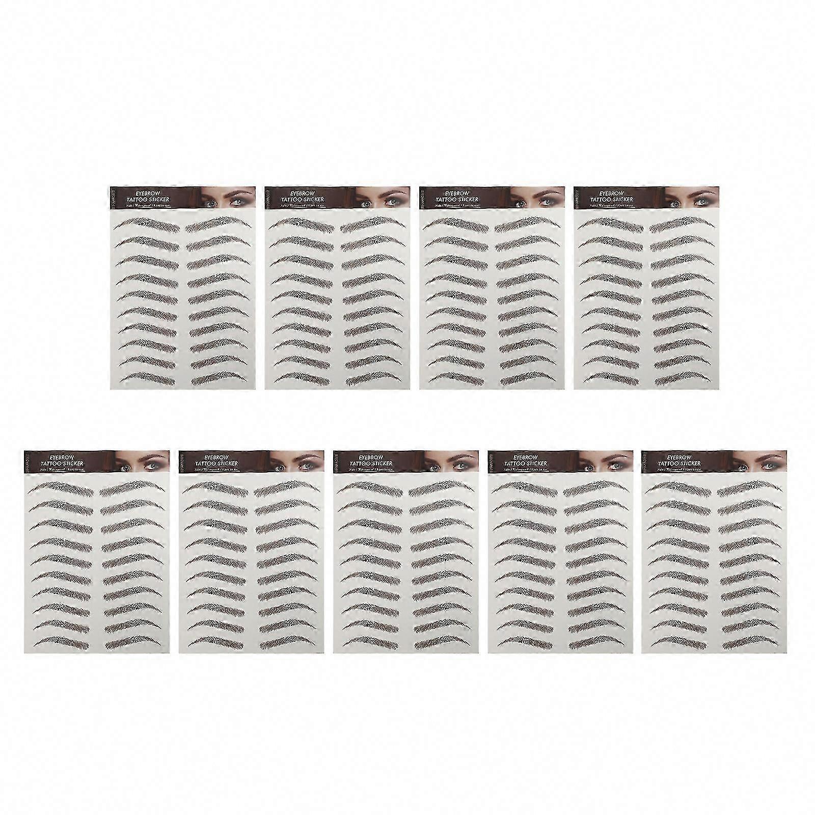 9 Sheets Realistic Artificial Eyebrow Transfer Stickers, Hair-Like Imitation Eyebrows