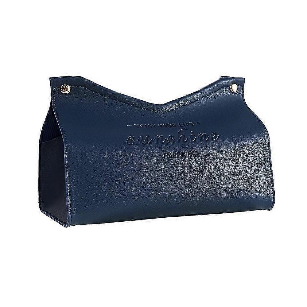 ティッシュ ボックス、モダンな革のティッシュ ボックス ホルダー - バスルームの洗面化粧台カウンタートップ、ナイトスタンド、オフィスデスクスタイルのための装飾的なホルダー/オーガナイザー1897-blue