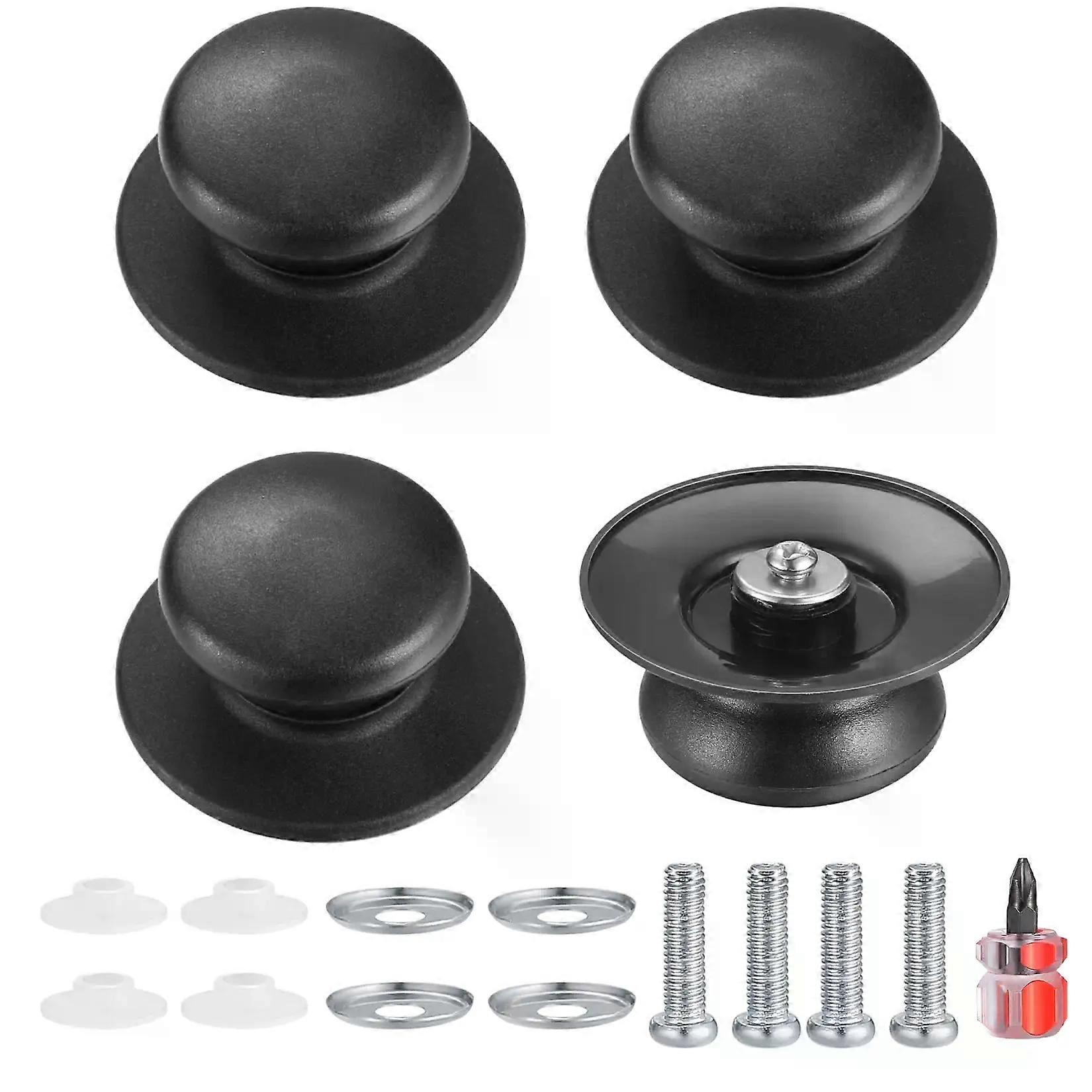 4-Pack Bakelite Pot Lid Knobs - Universal Replacement Handles for Cookware & Pans