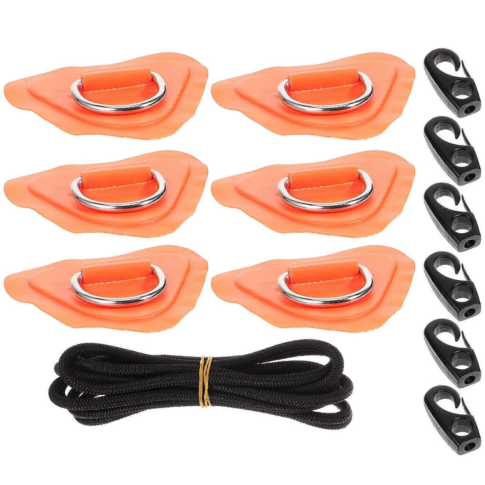 Inflatable Boat Kayak D-Ring Pads for Rigging and Anchoring 1Set Orange