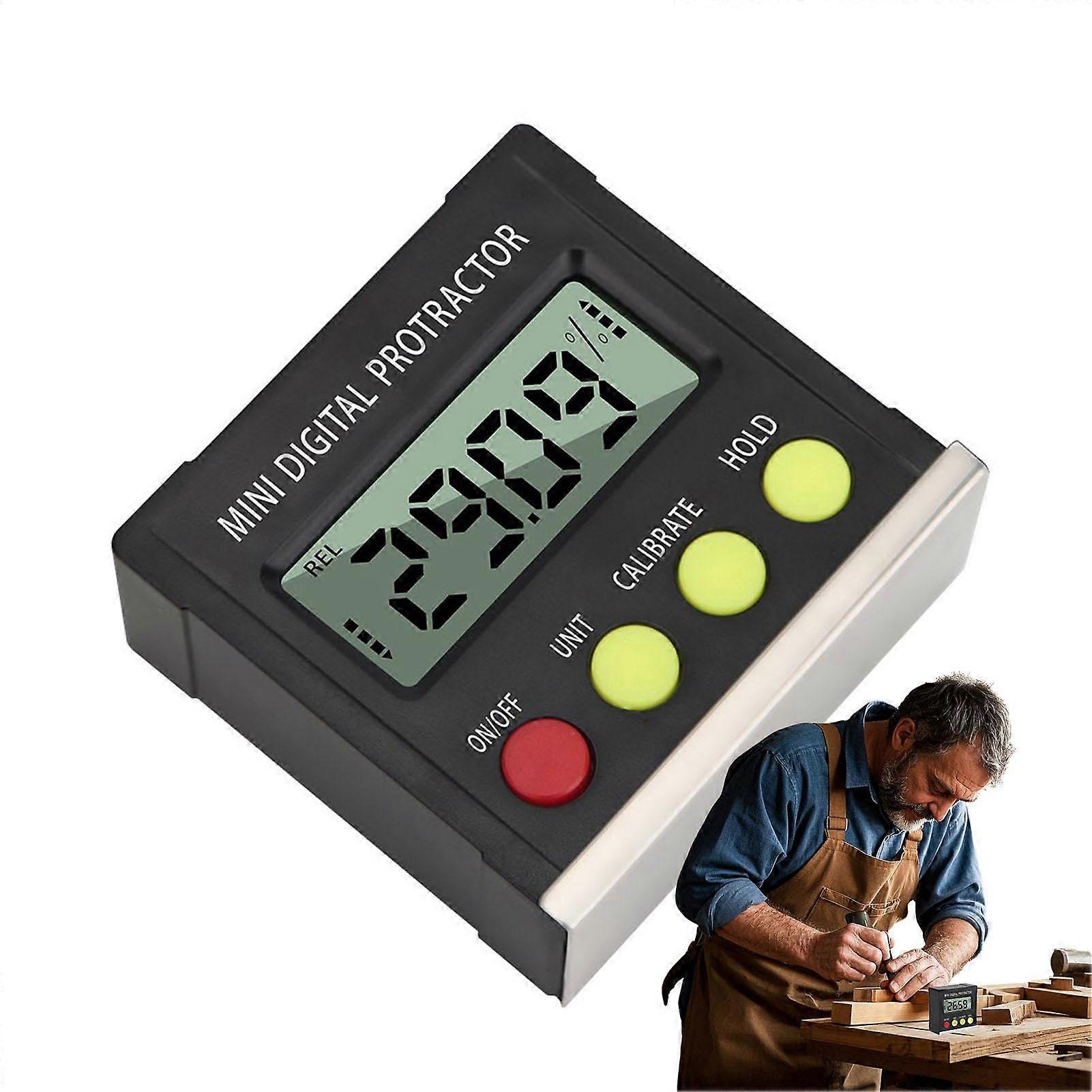 Digital Angle Meter, Electronic Clinometer, Transparent Display, BatteryOperated Woodworking Tool, 2.17x0.63x2.17 In