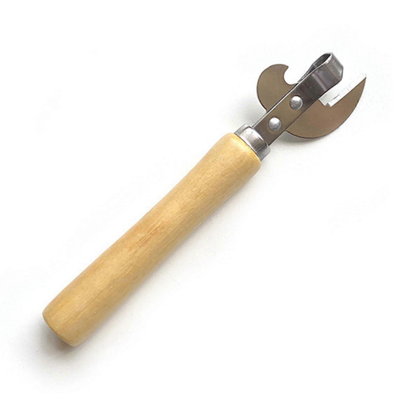 StainlessSteel SideCut Can Opener With Ergonomic Wood Handle, HeavyDuty Tin Opener, Magic Can Opener Model, Easy Grip