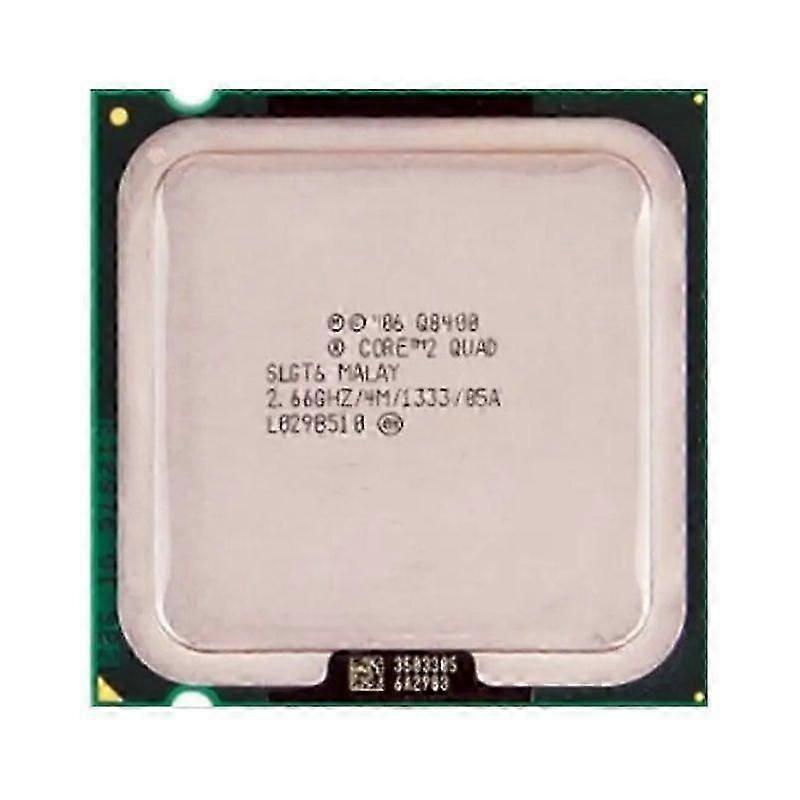 Core 2 Quad Q8400 CPU - Socket 775 4 Cores 4 Threads 2.66GHz 4MB L2 Cache 95W TDP.