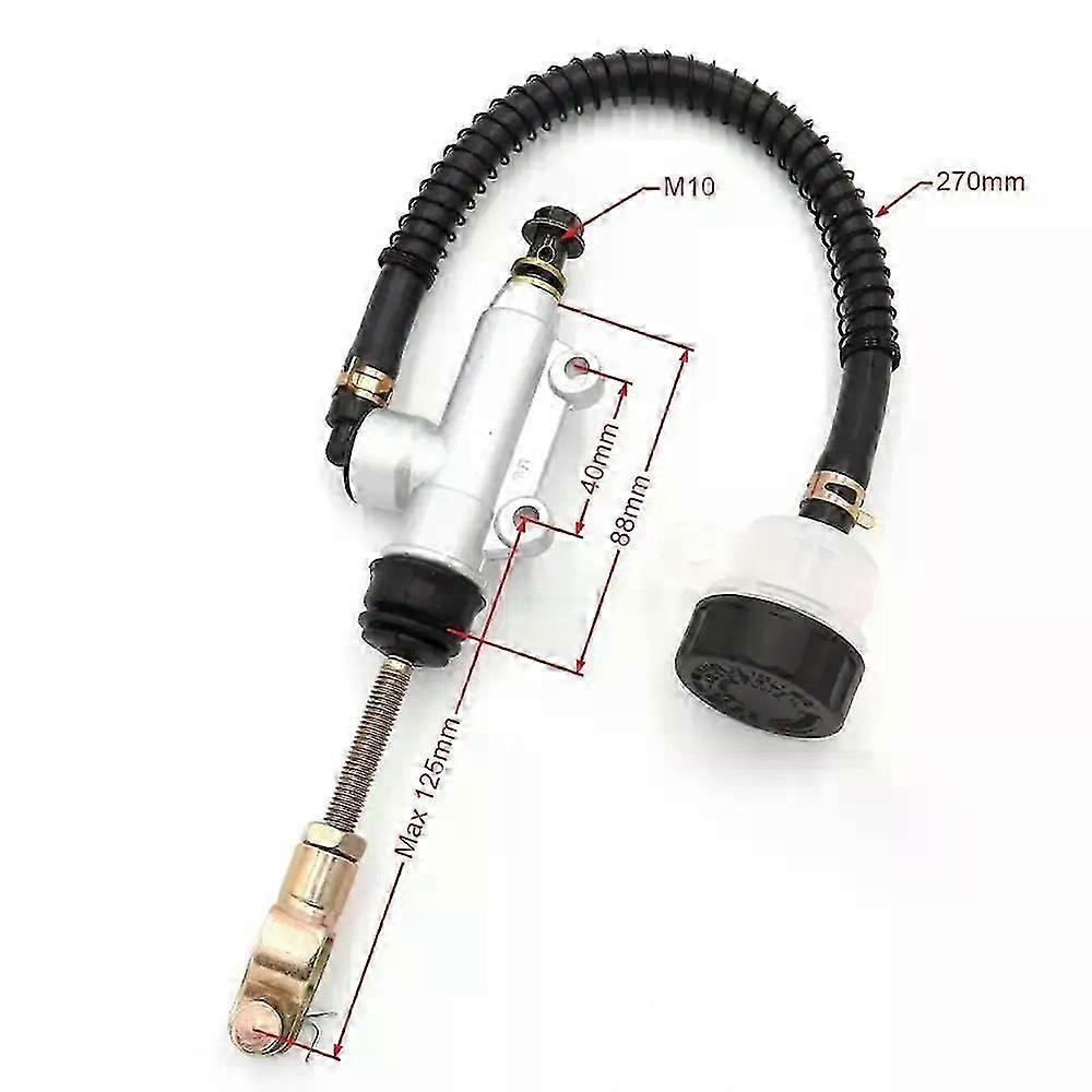 Silver Rear Foot Brake Master Cylinder Pump Quad ATV Hydraulic With Reservoir Fit For Pit Dirt Bikes Motorcycle