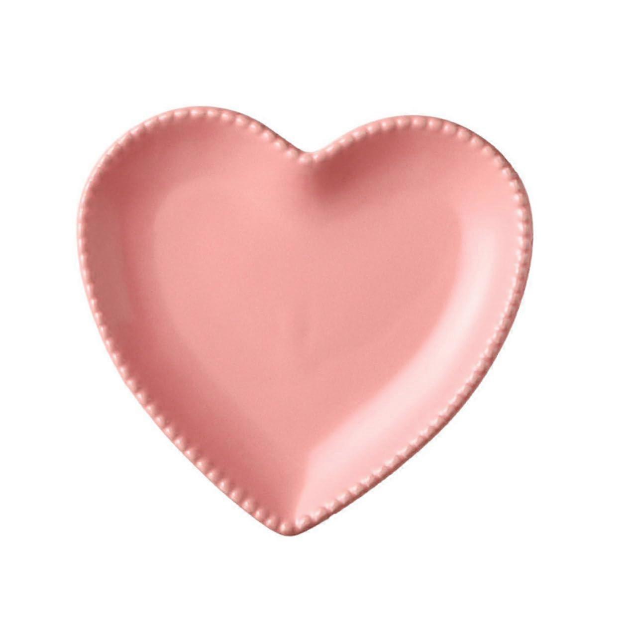 Heart Shaped Ceramic Salad Plate Dessert Serving Tray Breakfast Tray MultiUse Snack Dish