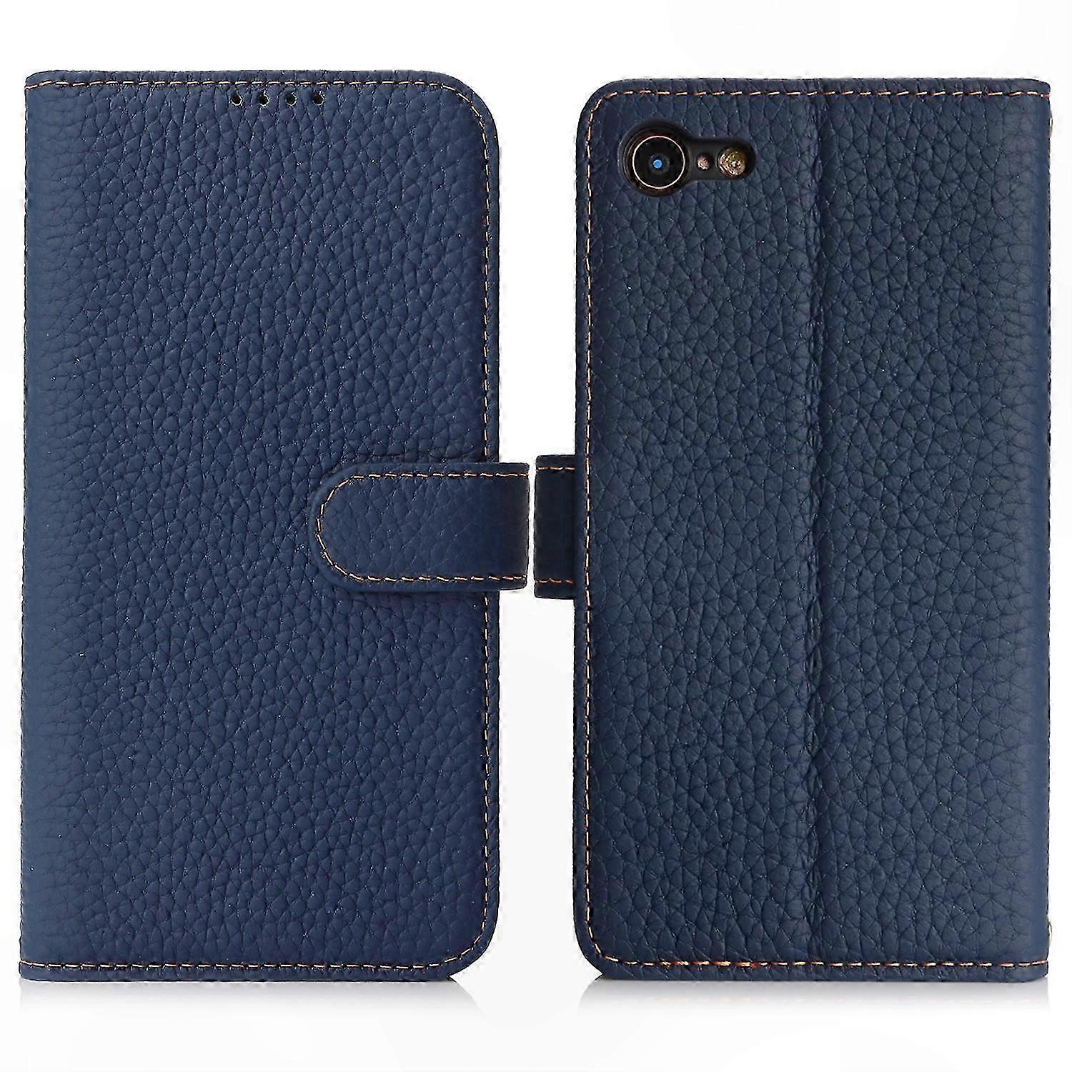 Litchi Textured  Wallet Case for  SE 8 7 Stand Cover with RFID Protection