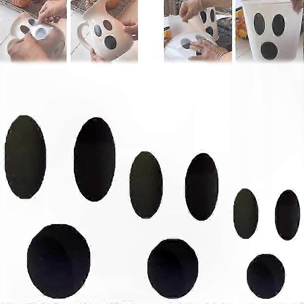 Spooky Face Decals for Bucket Decoration, Halloween themed stickers for crafting and decorating projects.