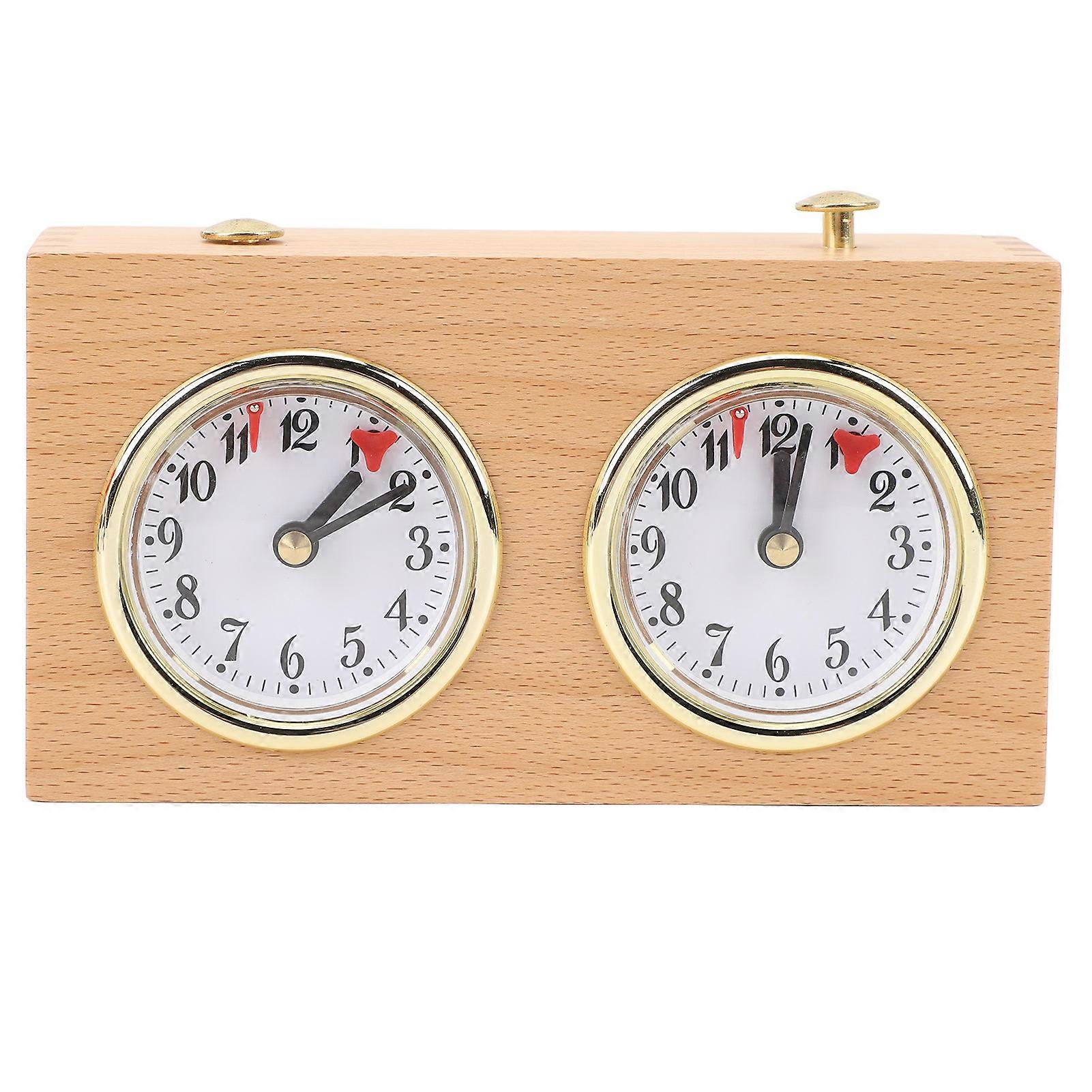 Vintage Wooden Chess Timer Hand Winding Multifunctional Portable Professional Anti-stress Ornament Chess Clock for Competition
