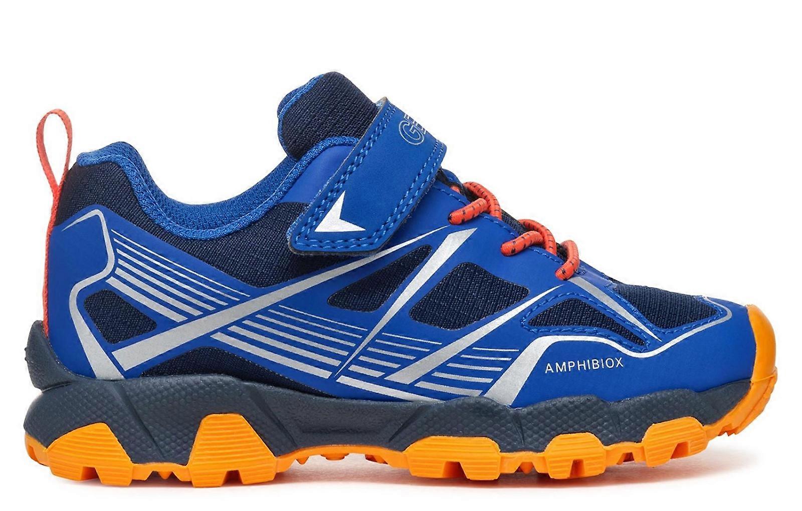 Geox Magnetar ABX Waterproof Trainers Royal/Orange