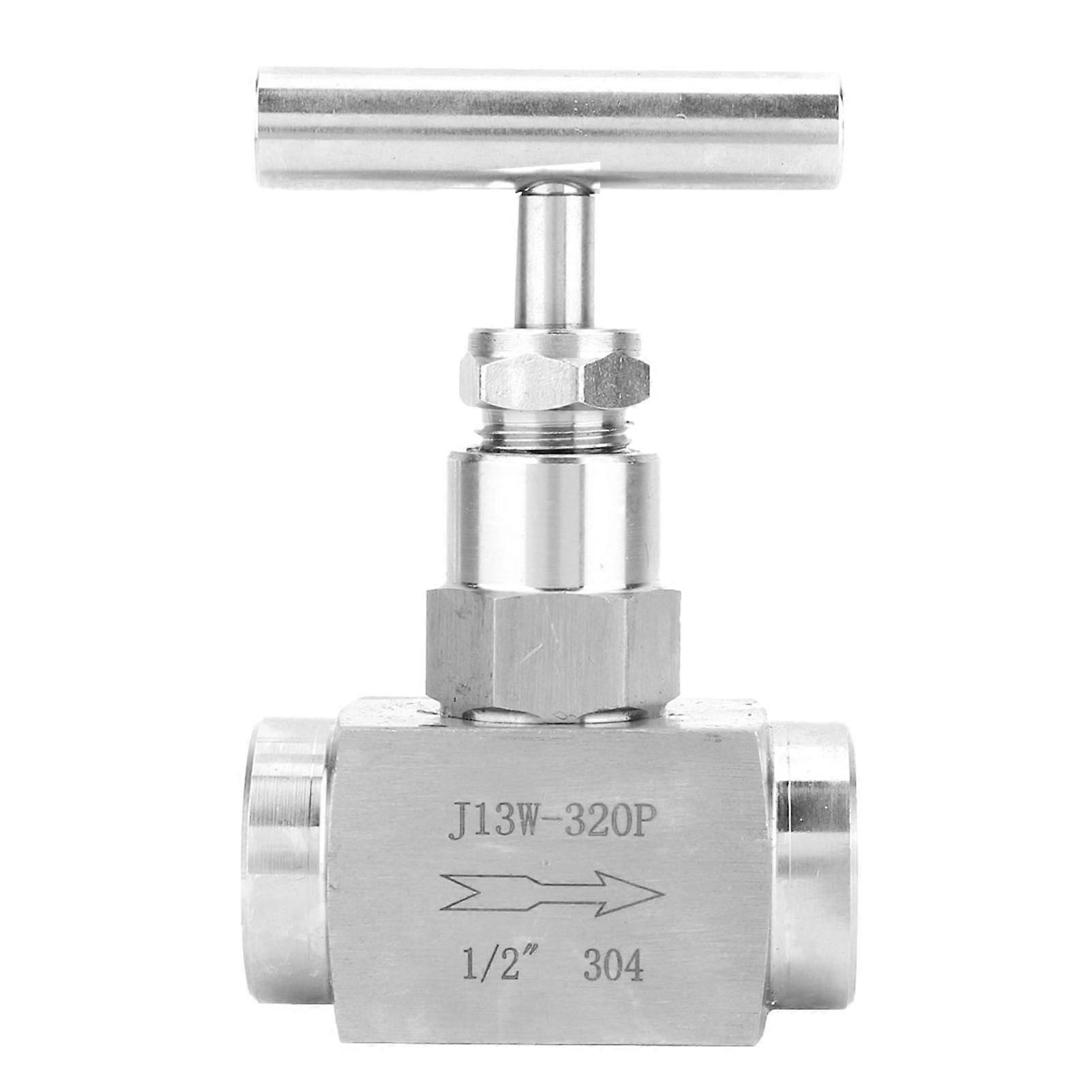 Stainless Steel BSPP Female Thread Straight Needle Valve for Water Transmission(1/2in)