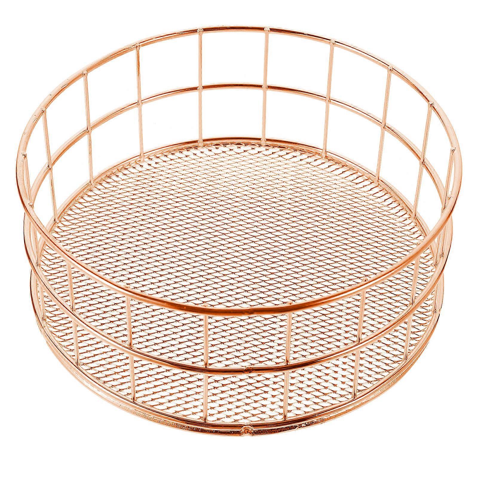 Iron Storage Basket for Storage Using 4Pcs Rose Gold Desktop Organizer Basket
