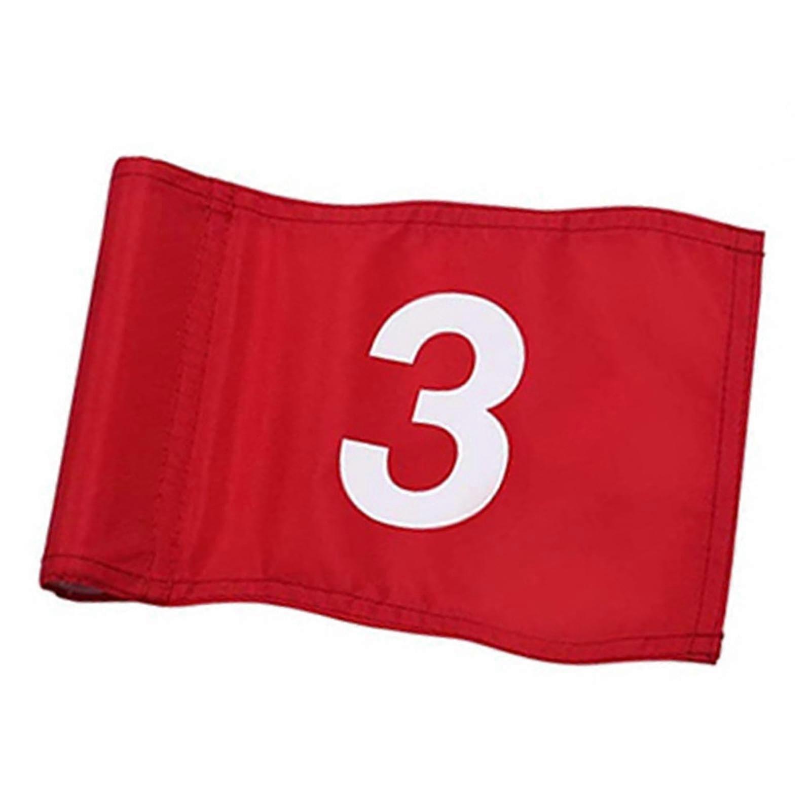 Golf Flags Nylon With Tube Inserted Set Of 3 Red Model No 3 For Office Indoor Outdoor Yard