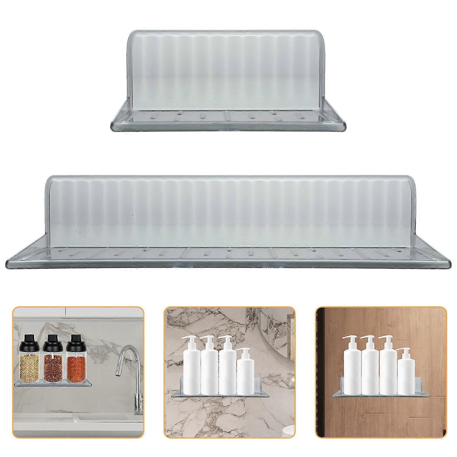 Bathroom Wall Shelves Floating Shelf for Storage 5Sets Grey Organizer
