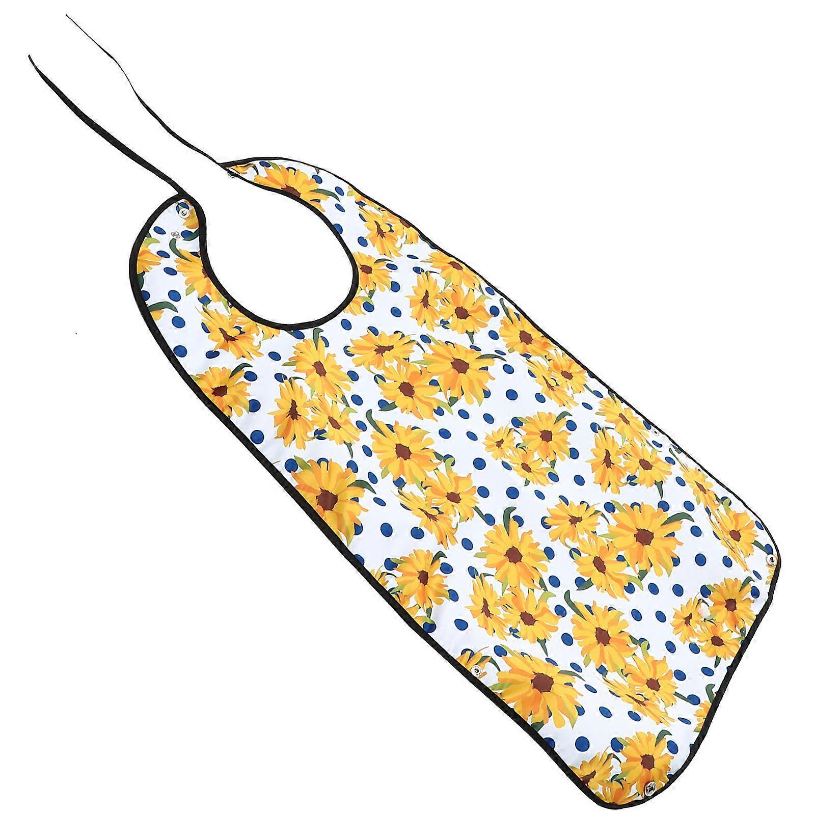 Adult Saliva Bib for Home Use with Flower Pattern Folding