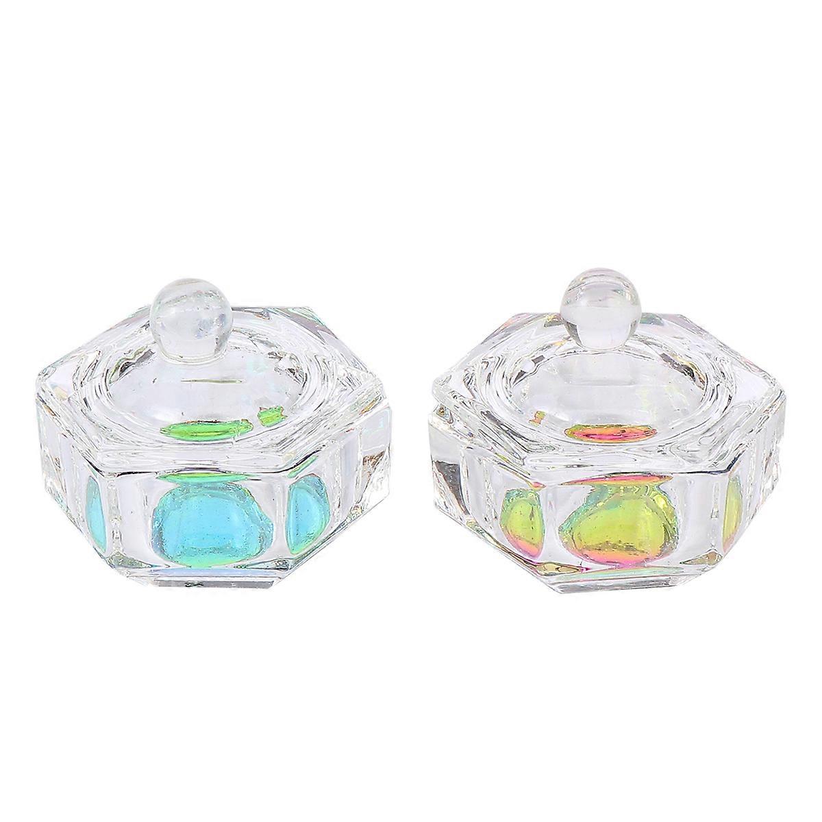 Nail Soaking Bowl 2Pcs Hexagonal Nail Art Tools For Women Pen Wash Container Convenient And Durable