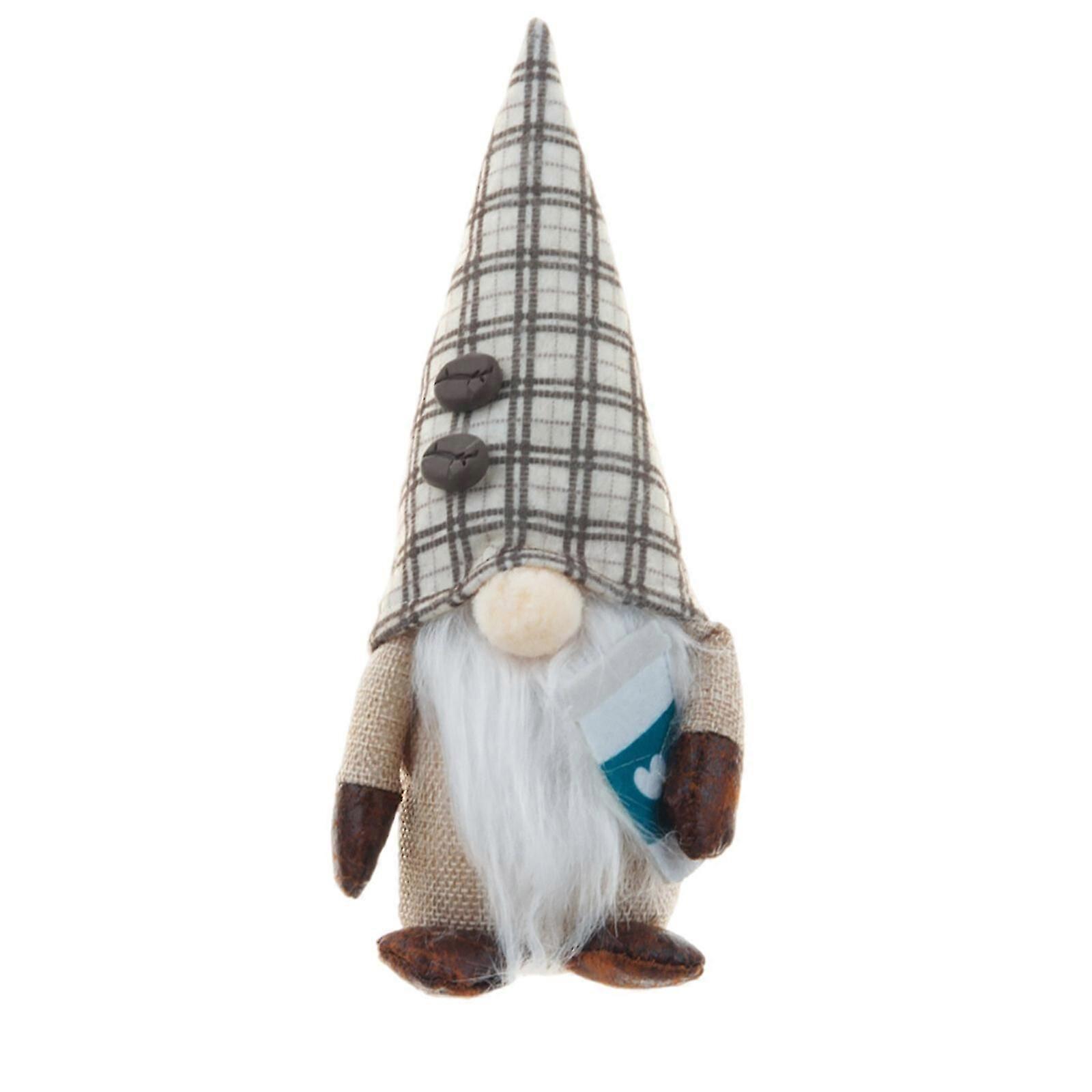 2025 New Coffee Gnome Plush Decoration, Handmade Elf Gnome Collectible Doll for Home Office Decor