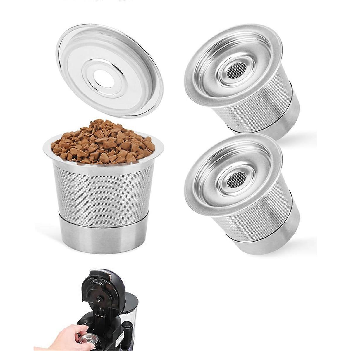 3 Pack Reusable Pods for Dual Brew Coffee Maker, Stainless Steel Reusable K Pod Permanent K Cups Filters