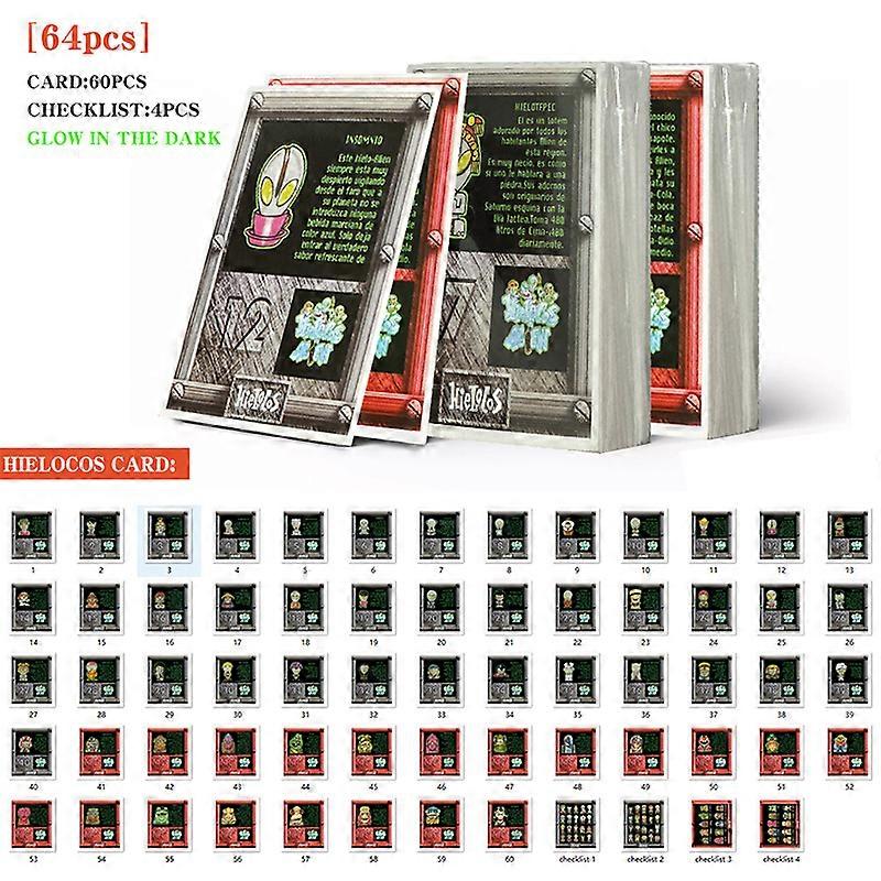 Lote De Tazos Sabritas Hielocos Alien 60Pcs Cards Stickers Collection Completa Collector's Childhood Gift Can Glow In The Dark