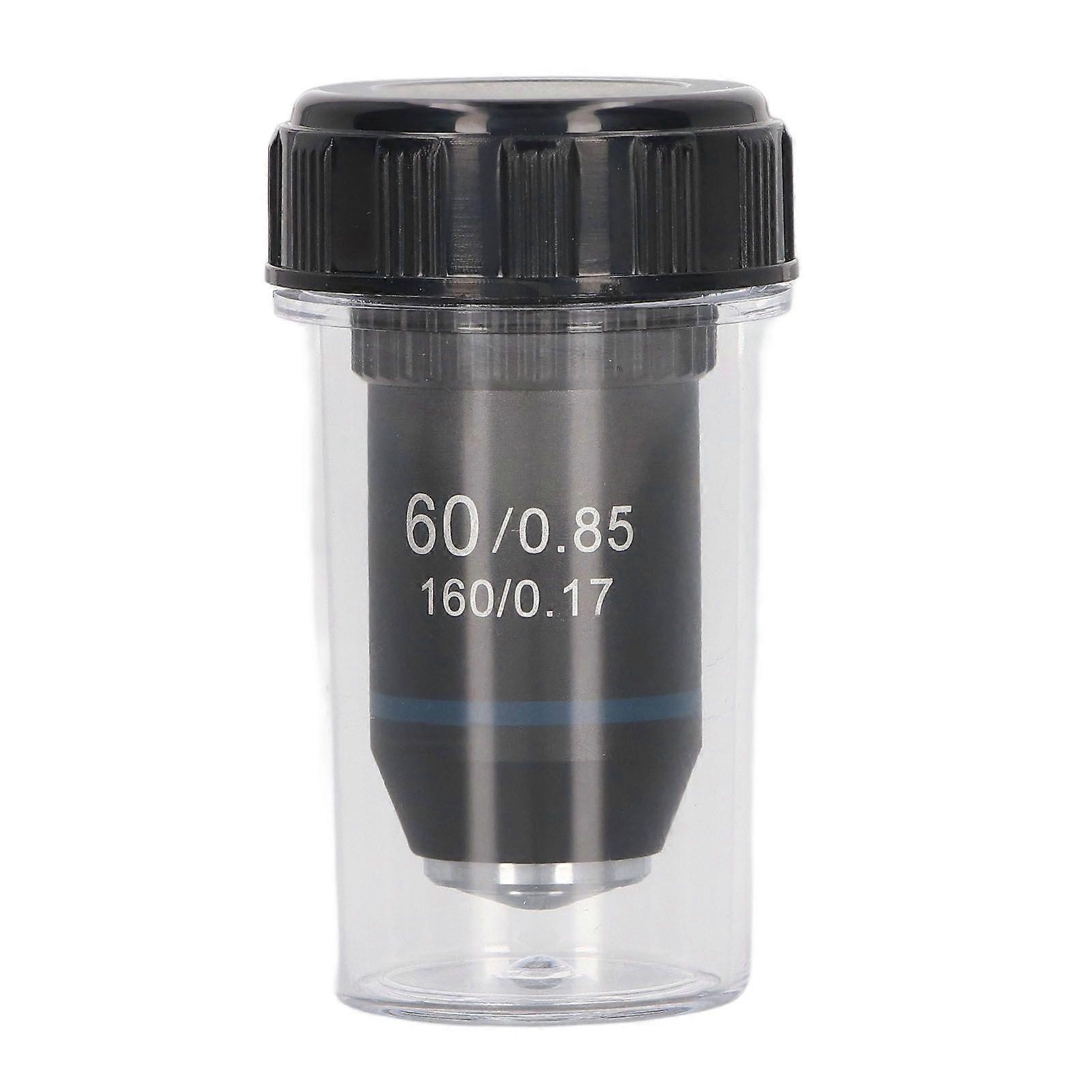 Achromatic Objective Brass 60X Microscope Lens for Biology Laboratory Interface 20.2mm