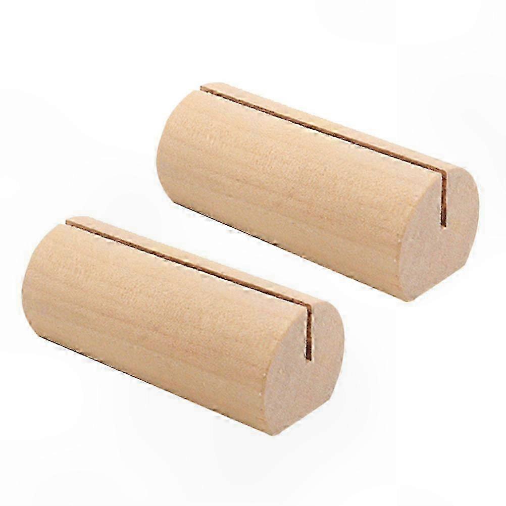 Wooden Photo Stand Set of 10 Cylindrical Picture Display Handmade Memo Holder for Business and Personal Use