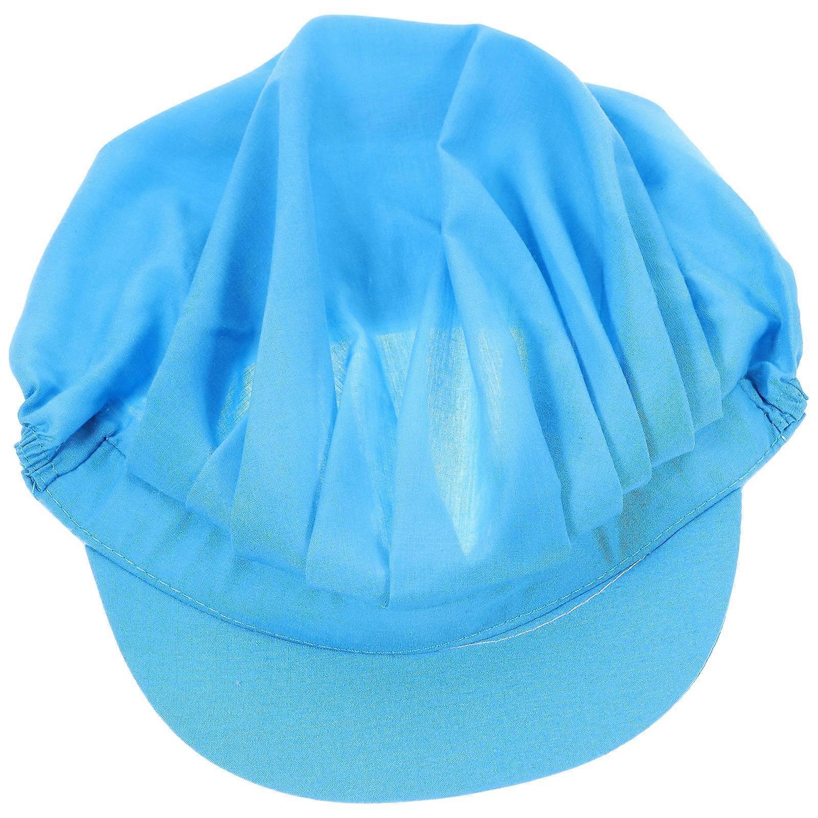 Unisex Chef Hat Cook Hat for Protection Use Blue Kitchen Accessory