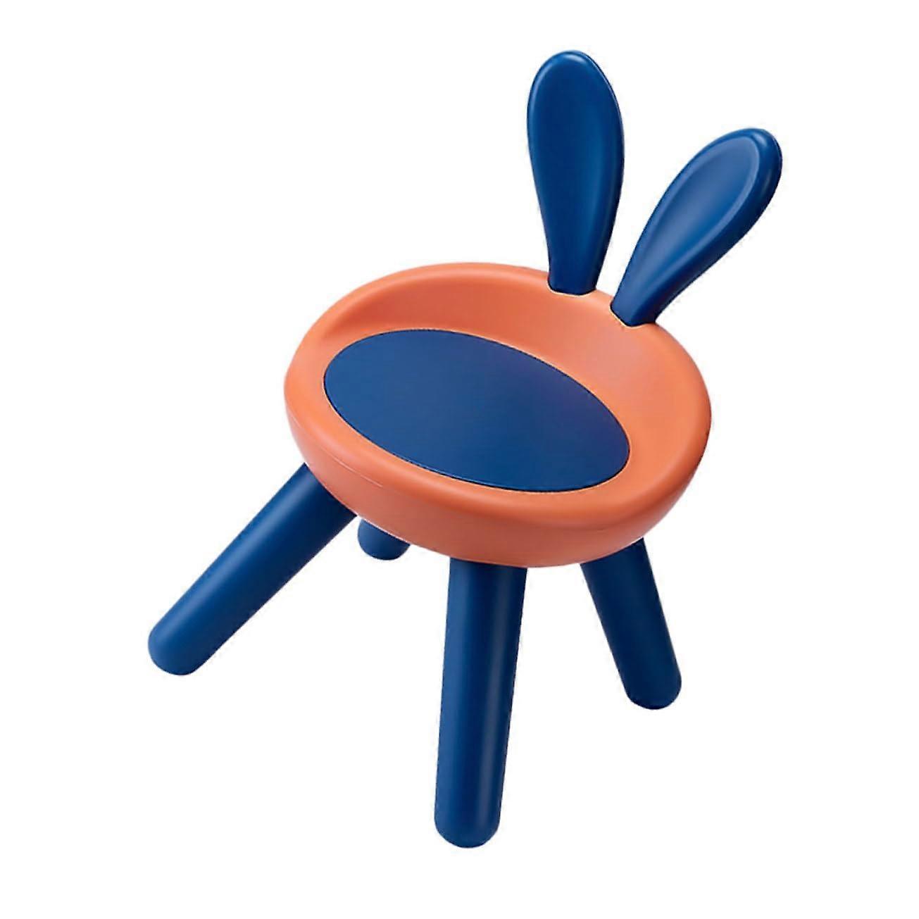 Non Slip Stool With Backrest For Kindergarten, Bright Orange Plastic Chair, Safety Corner Design, Comfortable Touch