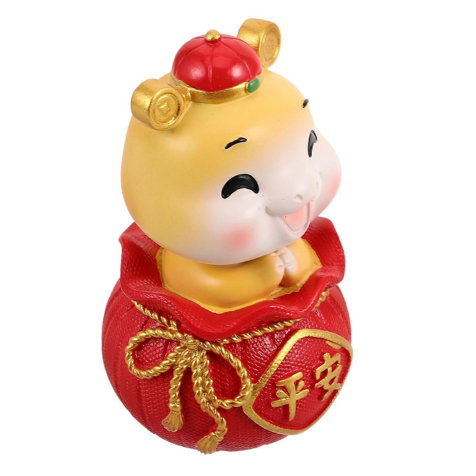 Chinese New Year Snake Desk Figurines Resin Snake Ornament for Decoration 5Pcs Multi