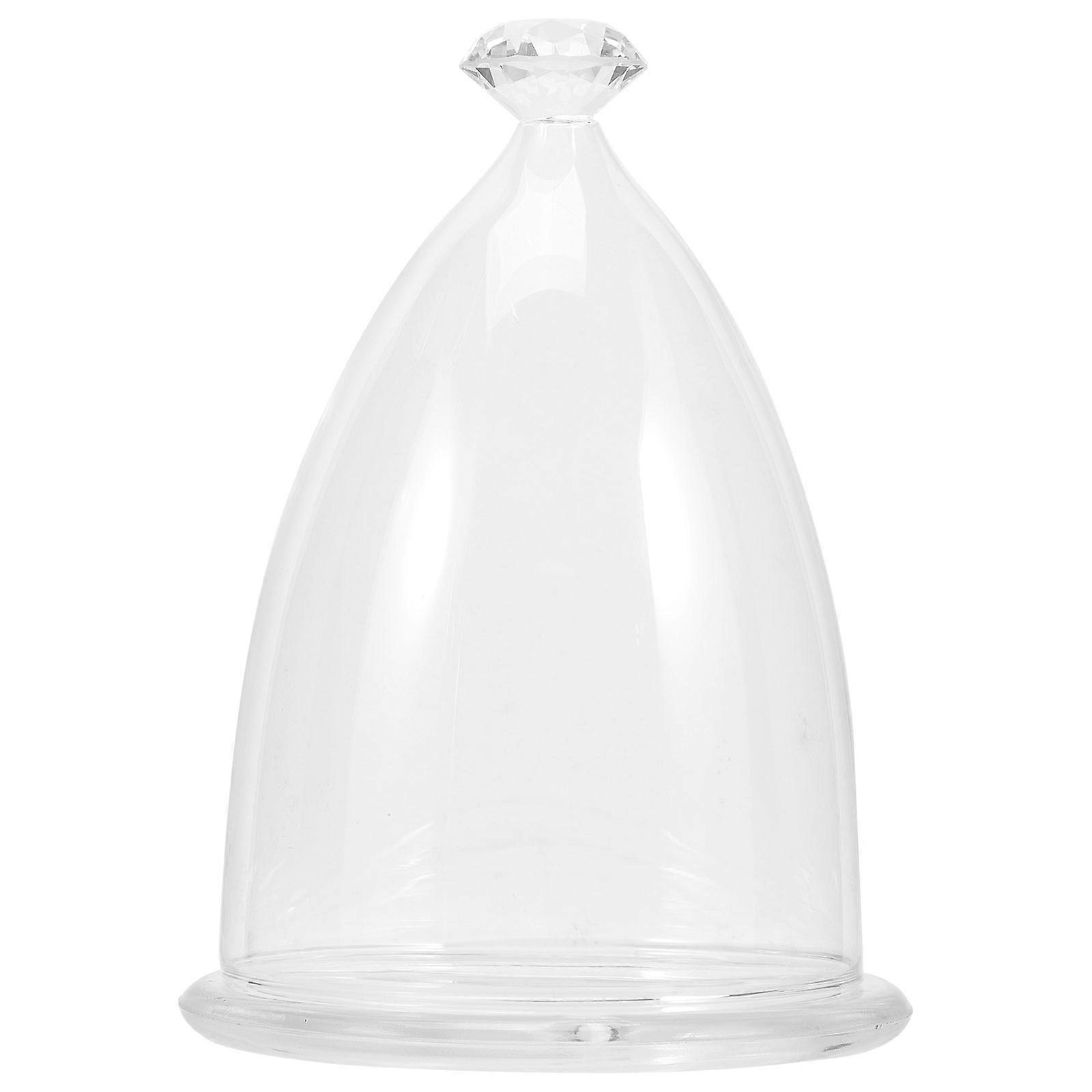 Transparent Glass Display Dome With Flat Base For Micro Landscape And Figurines Indoor Use 5Pcs
