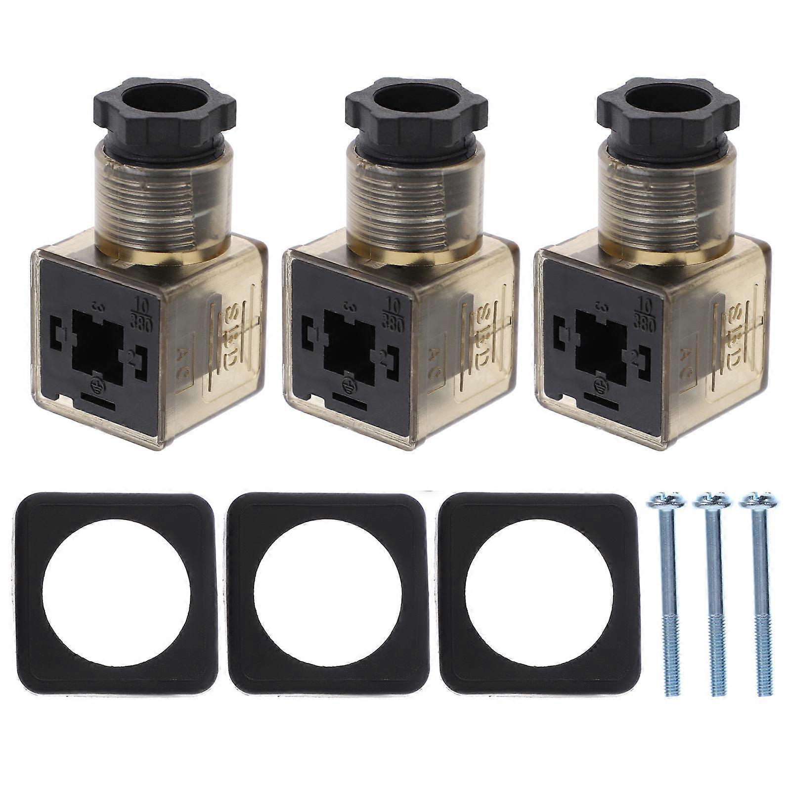 Din 43650 Connector Solenoid Valves Connector with Indicator 30Pcs