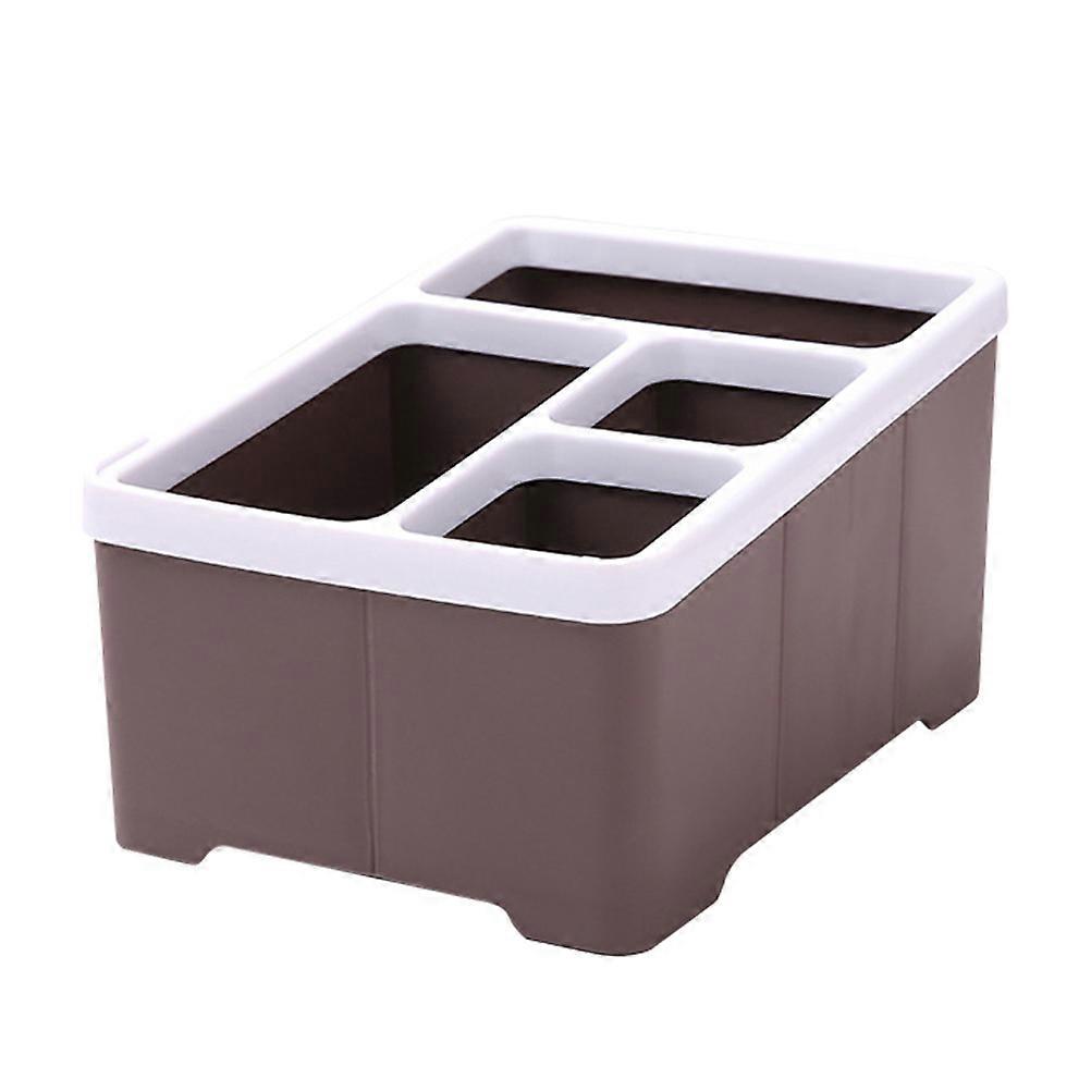 Storage Basket Desktop Organizer Box for Cosmetic Makeup 2Pcs Coffee