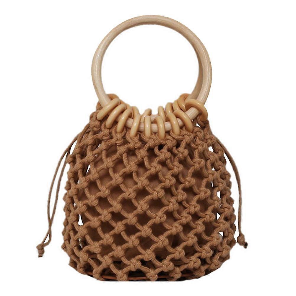 Summer Beach Bag Durable Round Handle Handbag for Travel 2Pcs