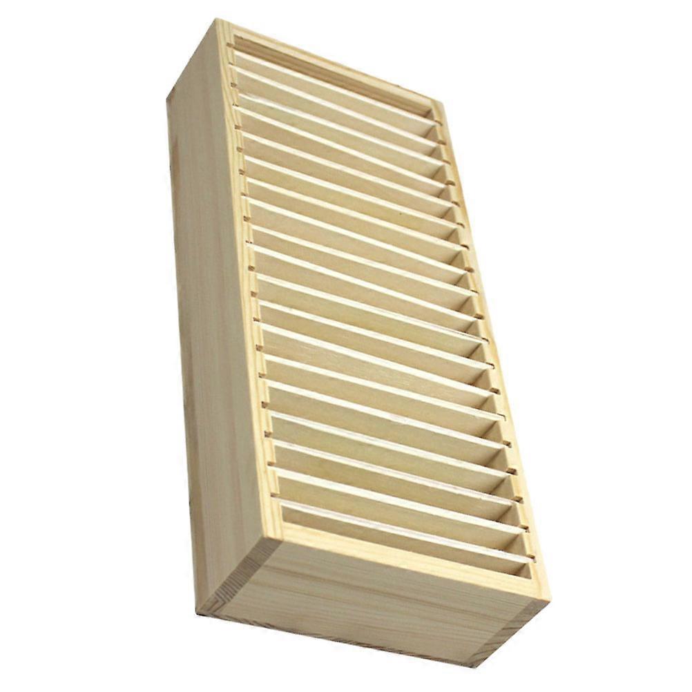 Wooden Card Holder Desk Organizer for Storage with Multi Compartments 4Pcs