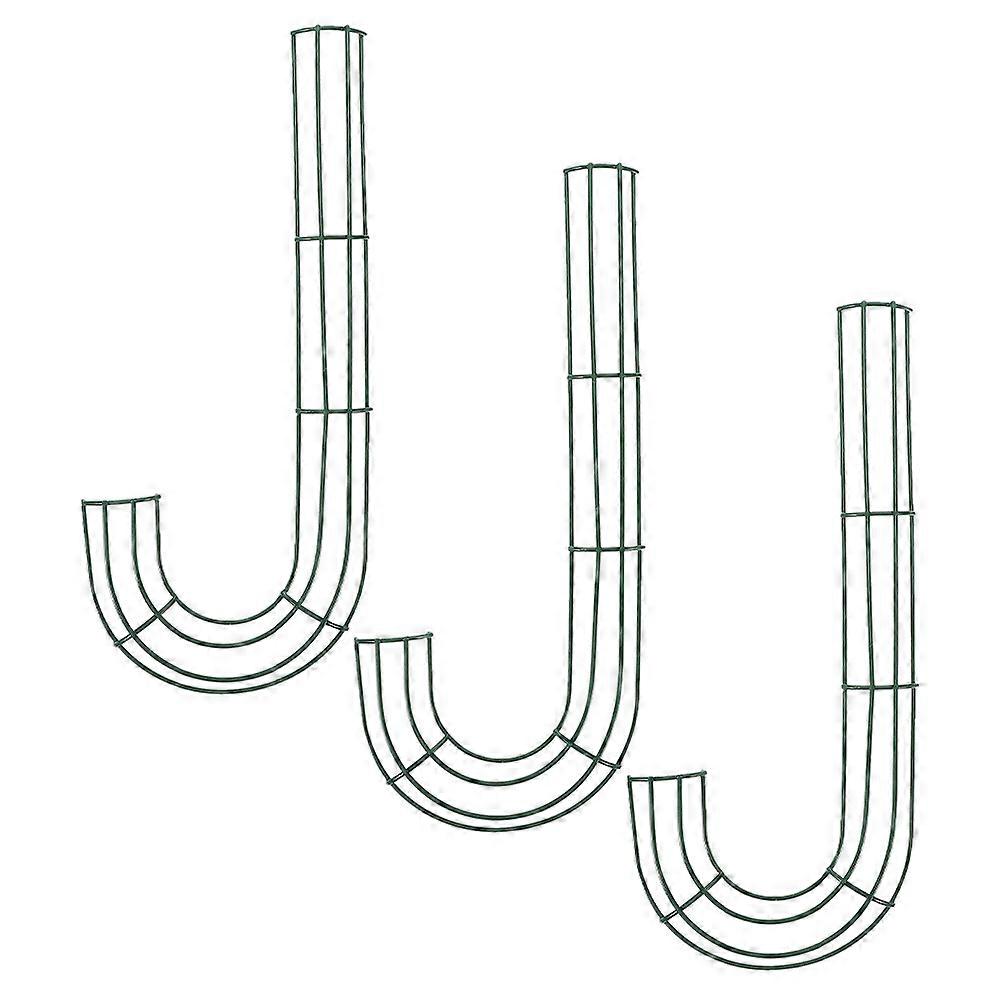 Candy Cane Wire Wreath Frame Metal for DIY Use 6Pcs Green Iron Wreath